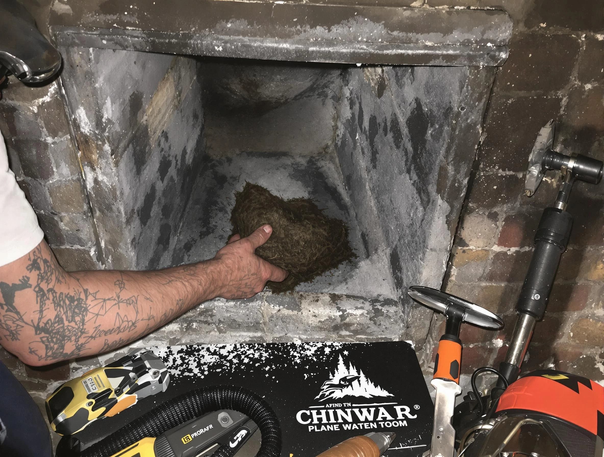 Adams Chimney Sweep safely removing debris and screening chimney in Adams, PA