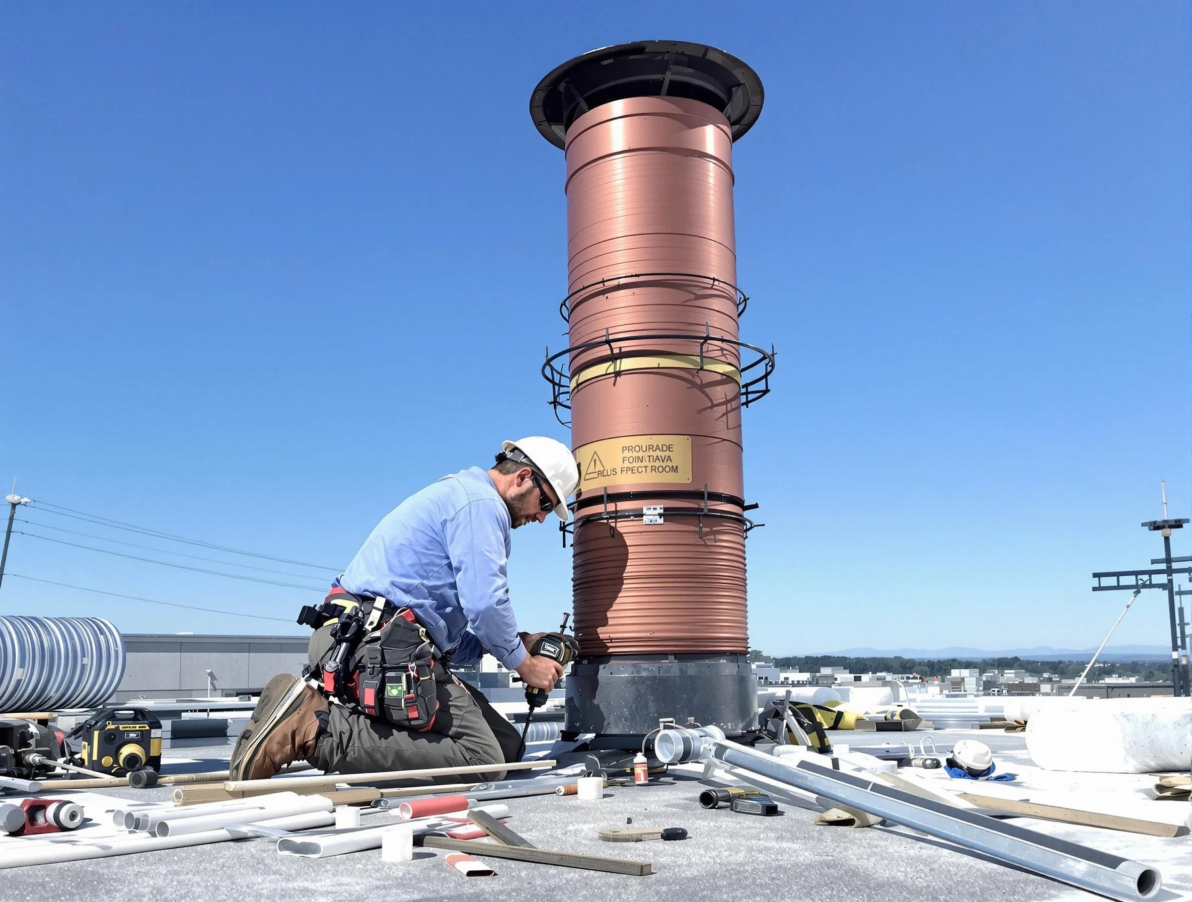 Installed chimney liner by Adams Chimney Sweep in Adams, PA