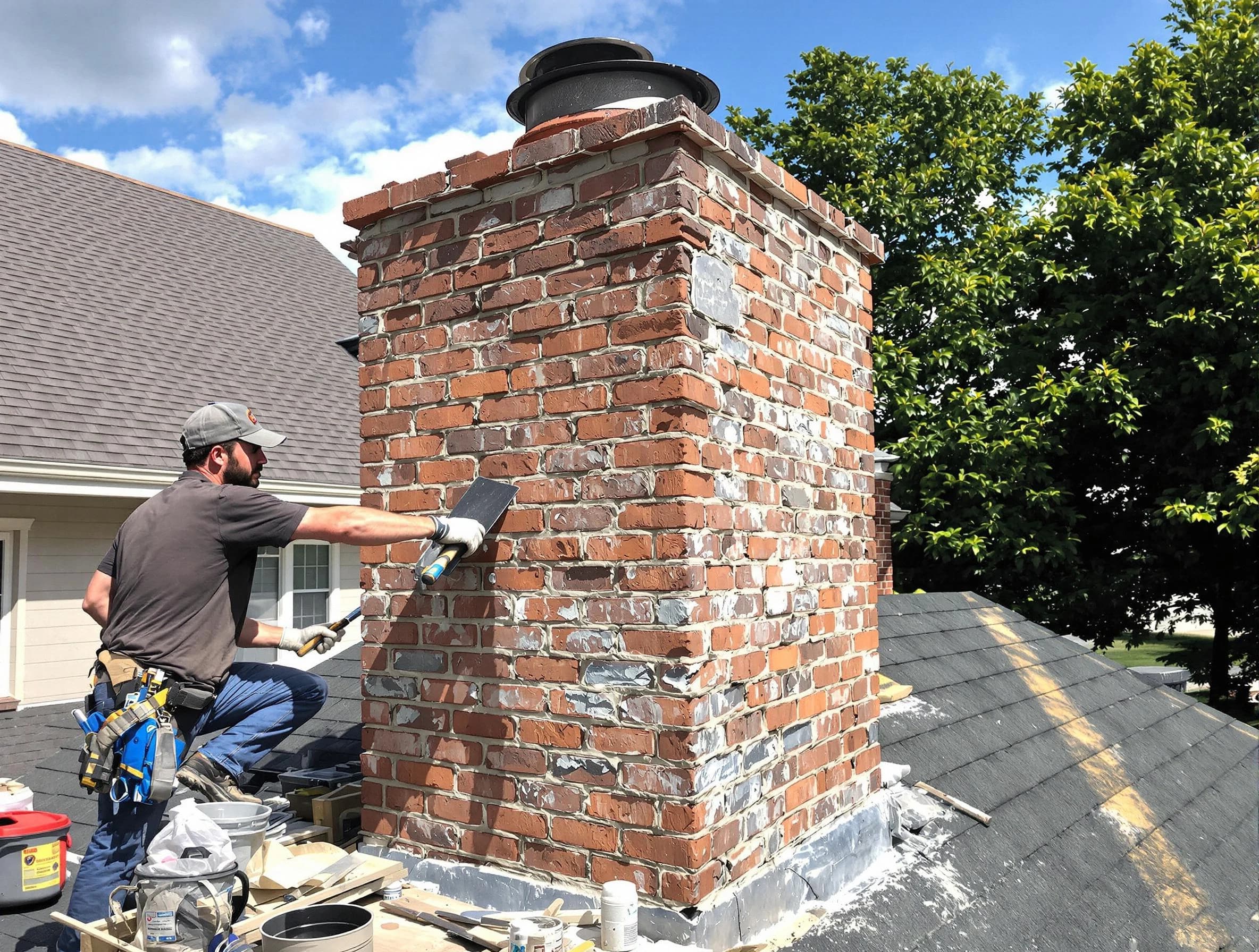 Completed chimney rebuild by Adams Chimney Sweep in Adams, PA