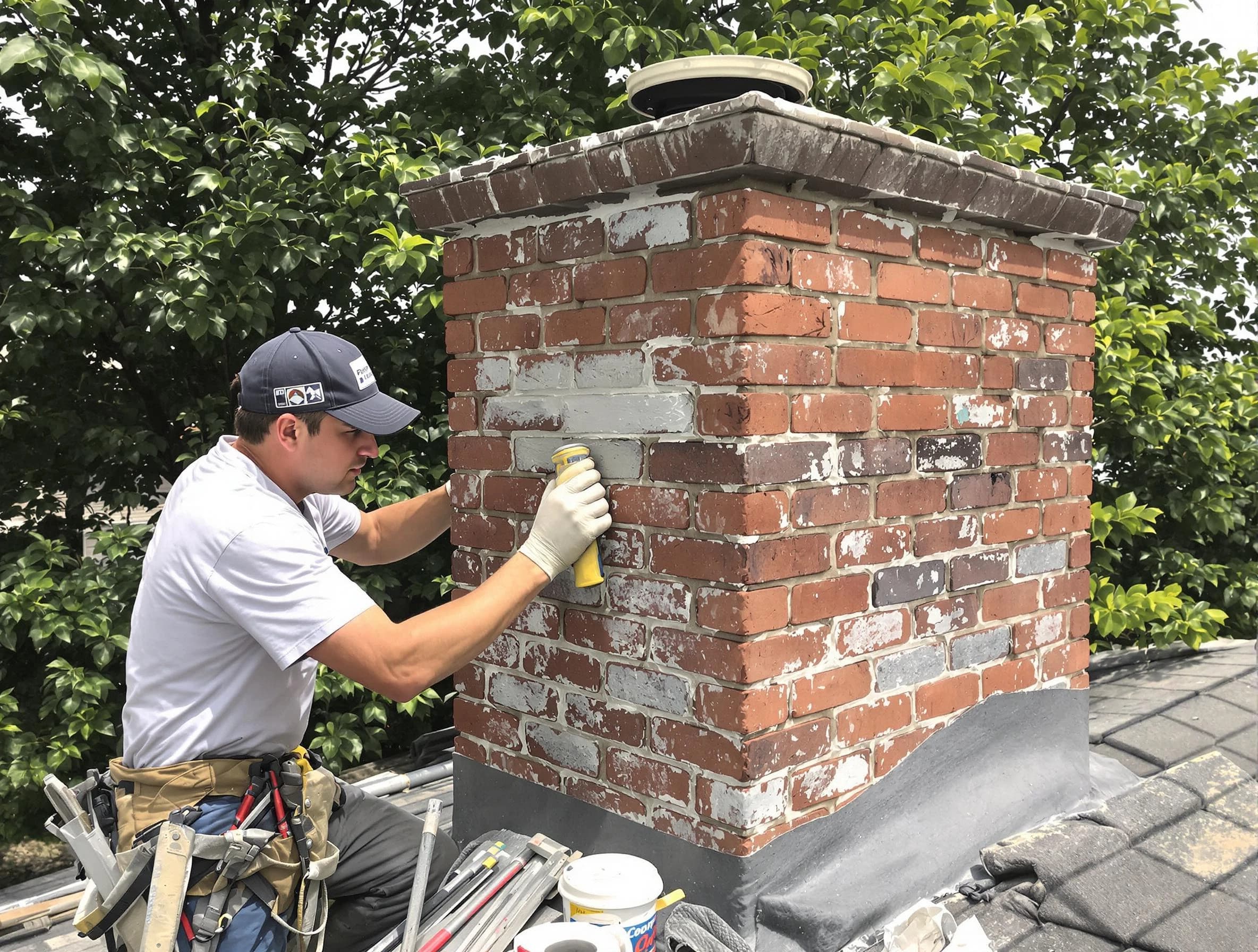 Adams Chimney Sweep restoring an aging chimney in Adams, PA