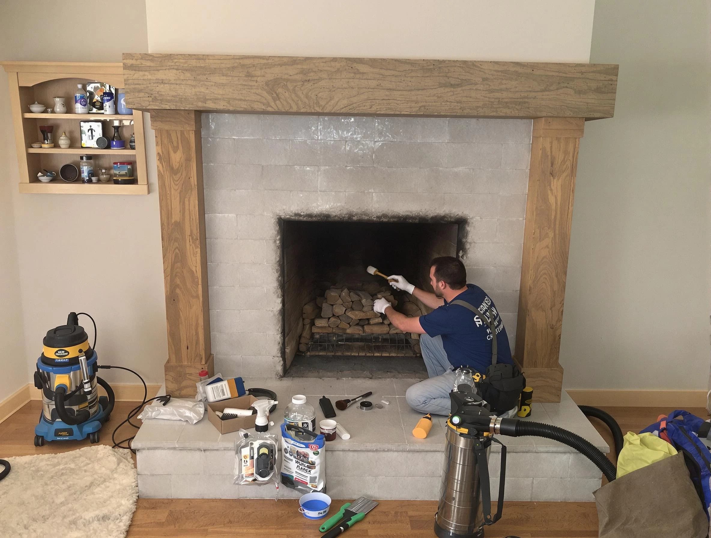 Detailed creosote removal process by Adams Chimney Sweep in Adams, PA