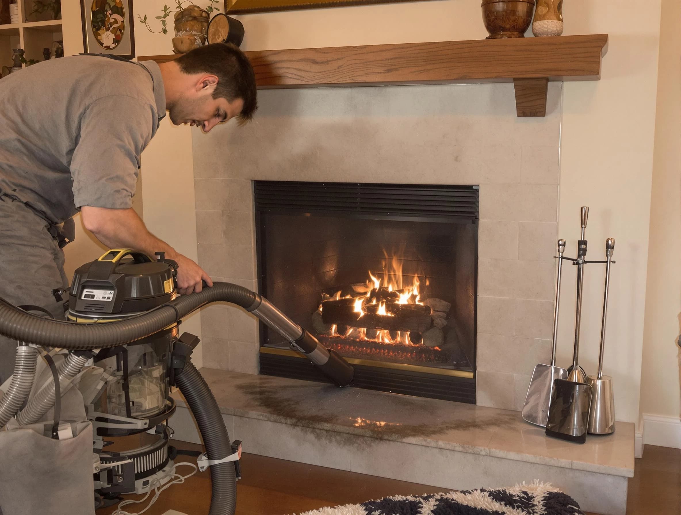 Routine fireplace upkeep by Adams Chimney Sweep in Adams, PA