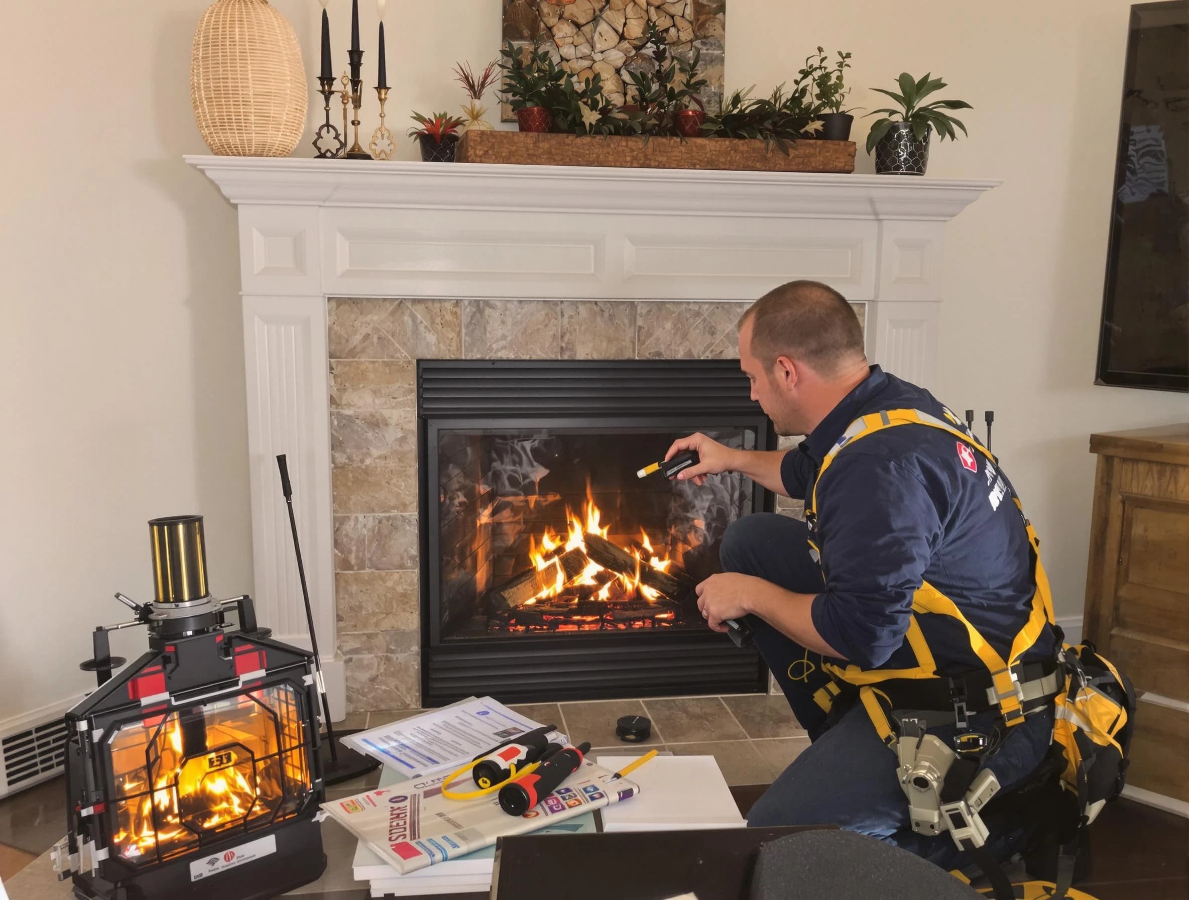 Safety-focused fireplace inspection by Adams Chimney Sweep in Adams, PA