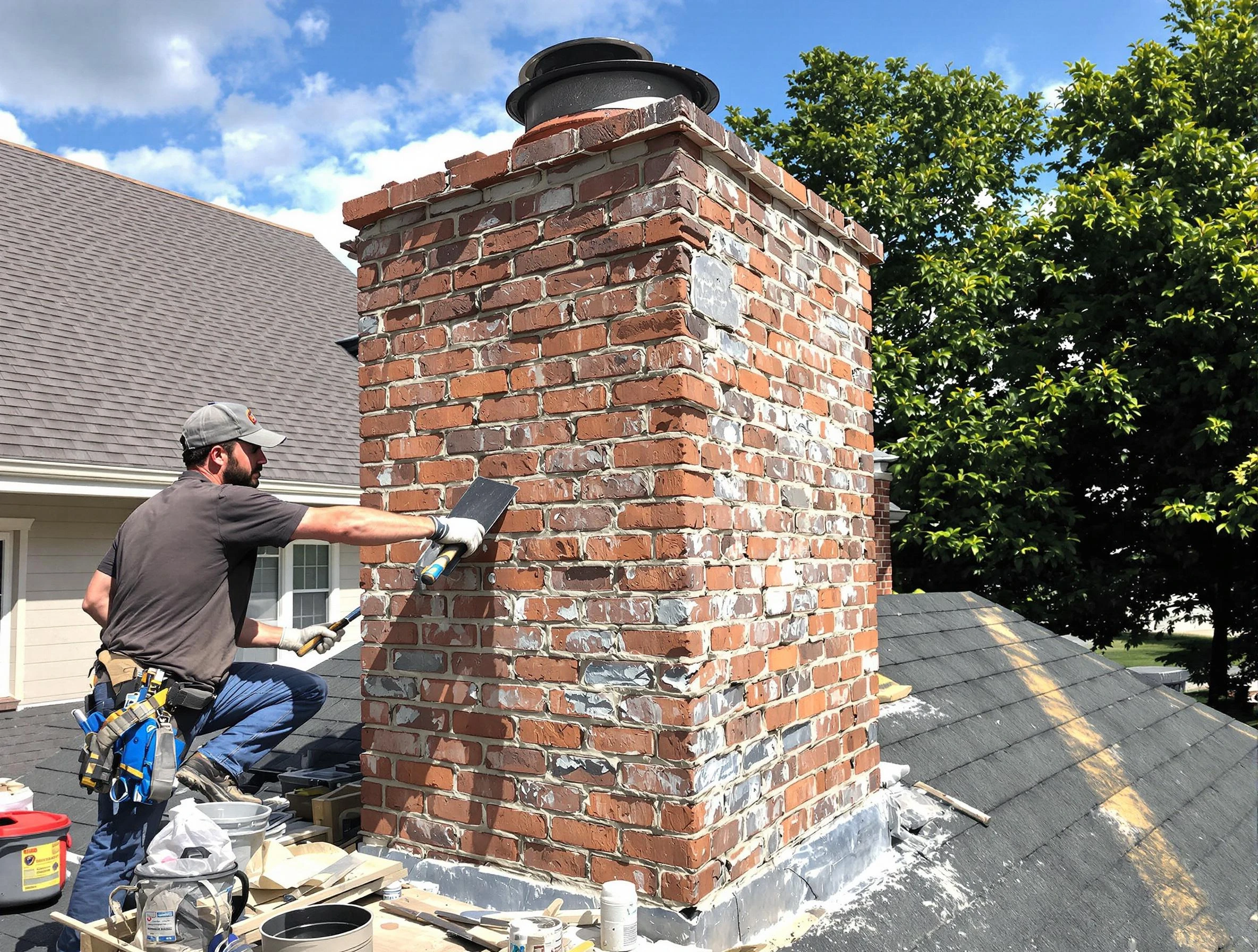 Completed chimney rebuild by Adams Chimney Sweep in Adams, PA