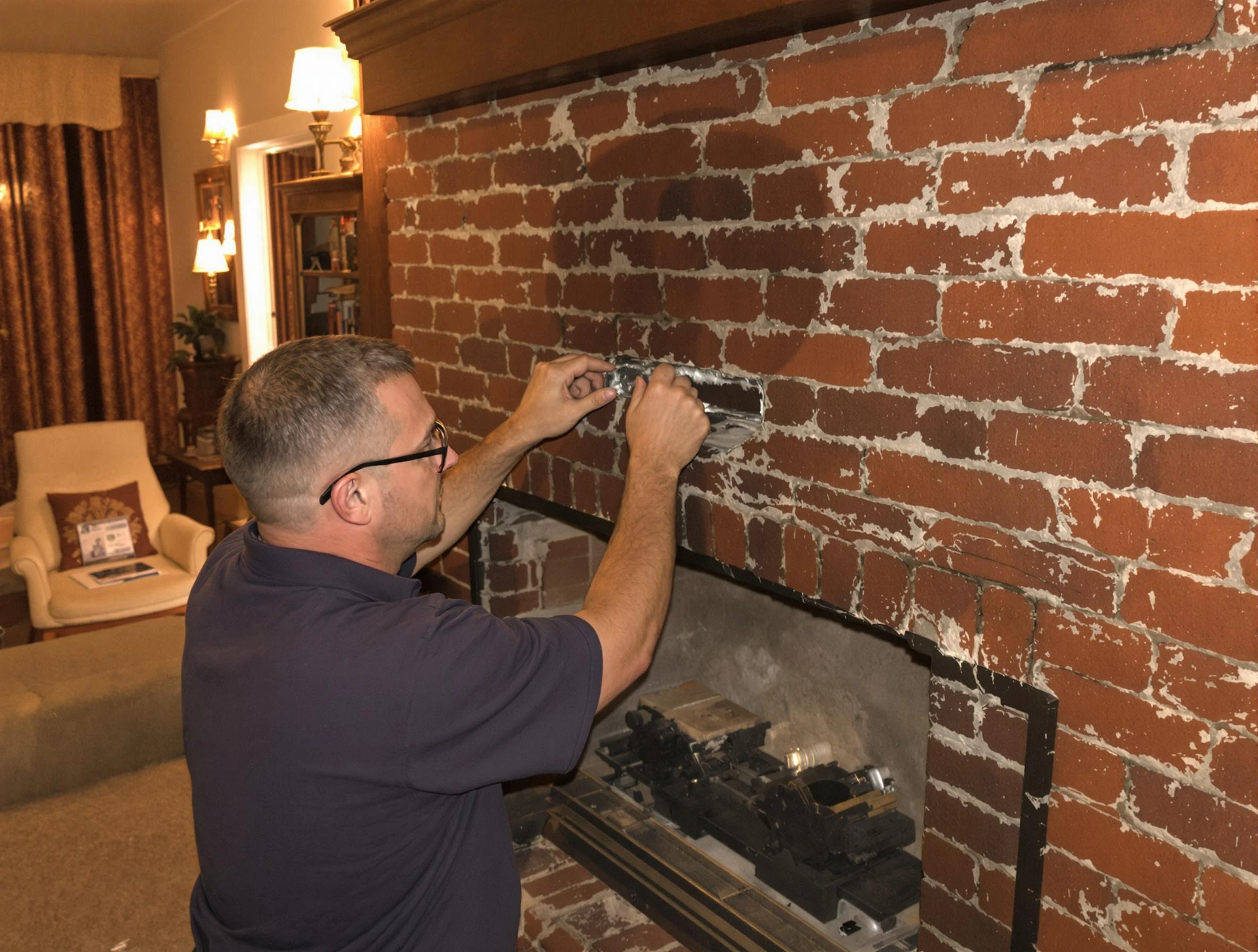 Adams Chimney Sweep expert fixing a fireplace in Adams, PA